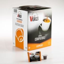 Café "CAFFE VERZI" -  Compatible Nespresso (carton 100 capsules)